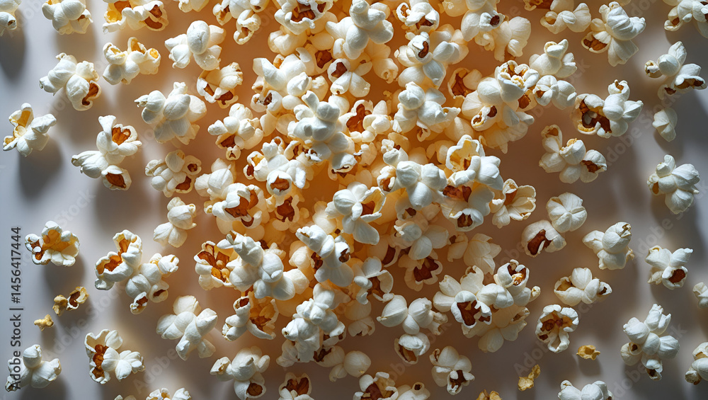 closeup of freshly Popcorn ai genrative