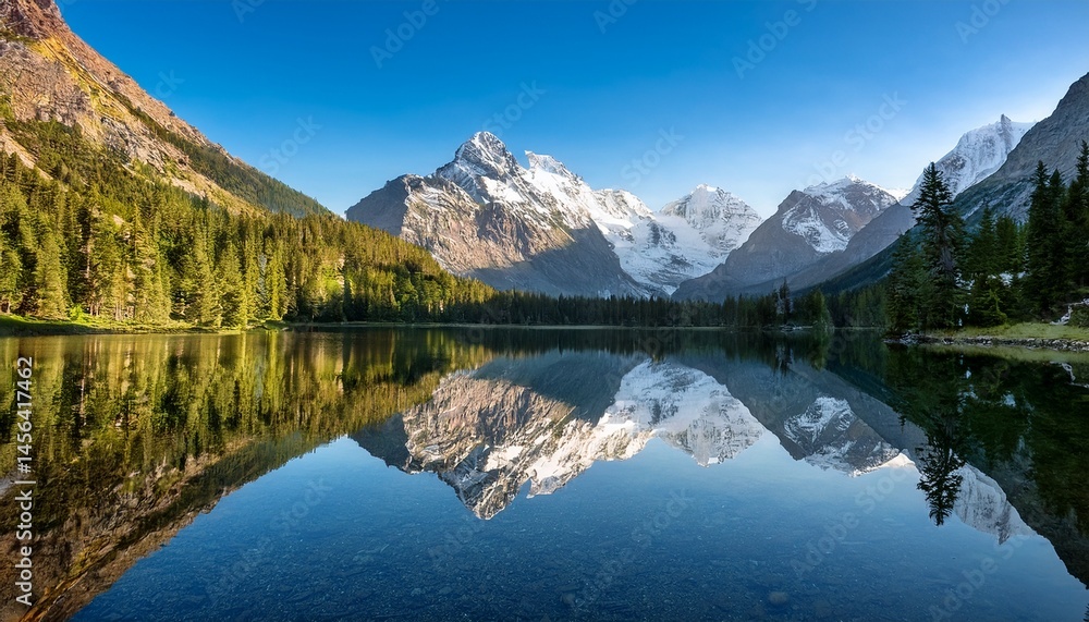 pristine mountain lake reflecting majestic peaks in transparent background pristine mountain lake reflecting majestic peaks in transparent background