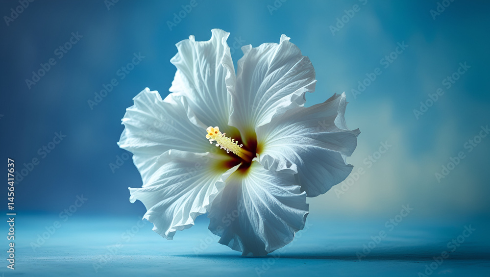 delicate fully bloomed white hibiscus fl ai genrative