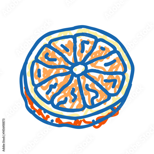 orange dried fruit icon doodle illustration