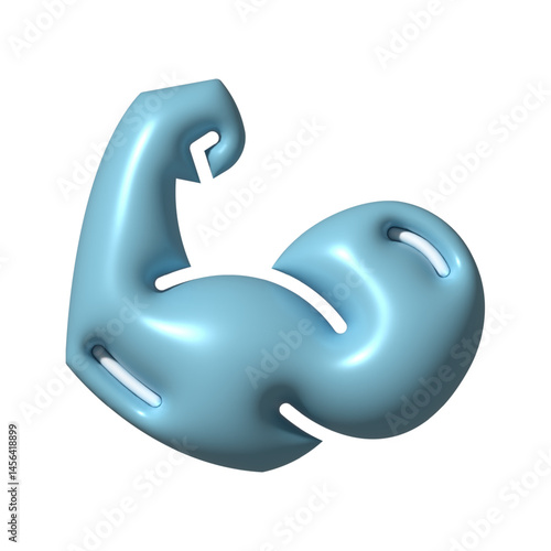 Biceps Flexion Arm Muscle Icon In 3d Style
