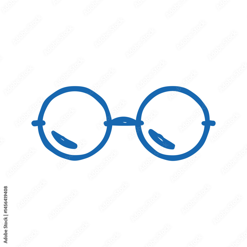 Fototapeta premium round glasses optical icon doodle illustration