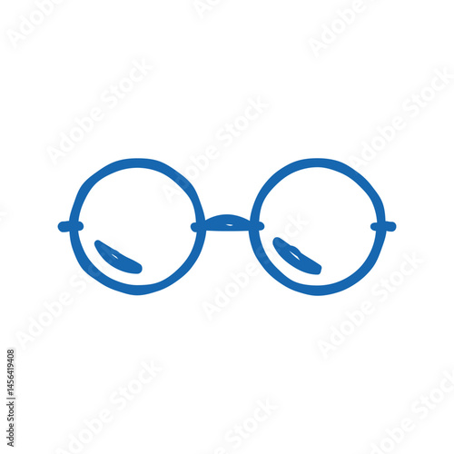 round glasses optical icon doodle illustration
