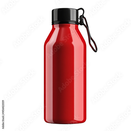 A sleek red water bottle, perfect for hydration