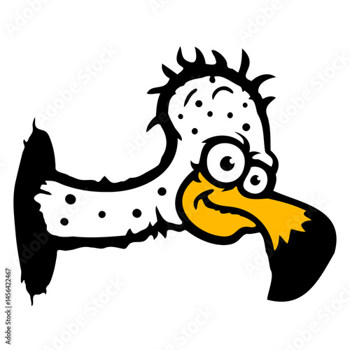 Vulture scavenger bird funny vultures fun cartoon Isolated Vector Graphic Design Illustration
