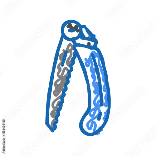 folding hand saw icon doodle illustration