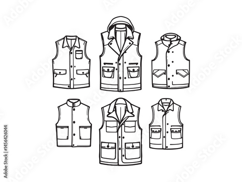 Track Trench Vest art icon modern stylish illustration