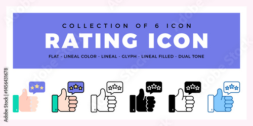 Pack of 6 Vector Rating icon