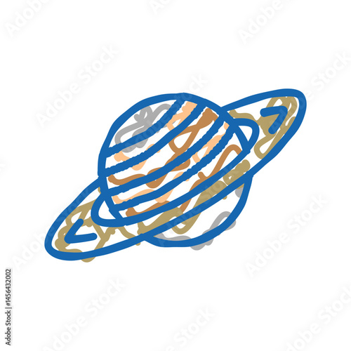 saturn planet icon doodle illustration