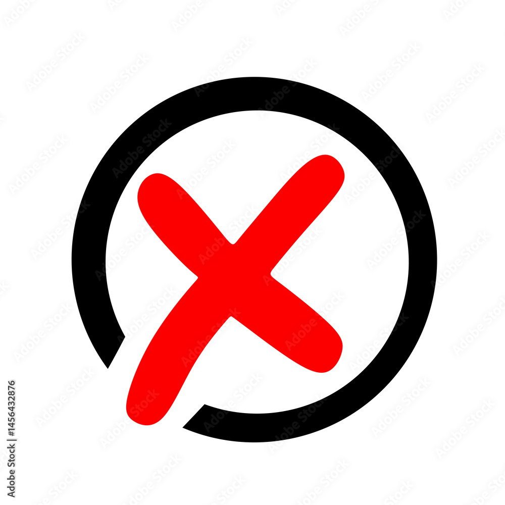Obraz premium red cross icon with black circles