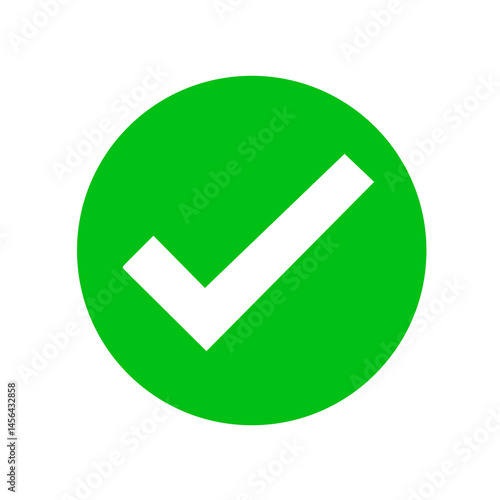 Free Download White check mark icon with green circle. Check mark vector icon - GFXLoad