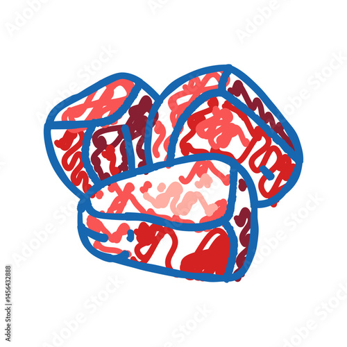 grain pomegranate red fruit icon doodle illustration