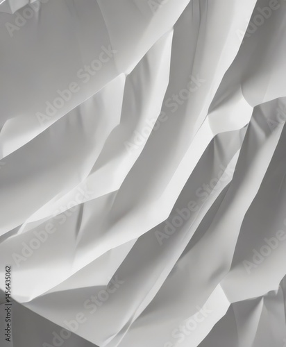 Deep creases, sharp folds, textured white paper ,  art,  macro