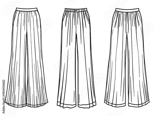 Tulle Pants line art icon illustration for fashion lovers