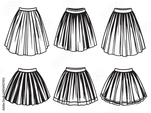 Tulle Skirt art icon chic modern line art creation