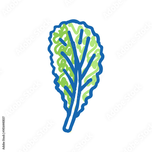 mustard greens salad food icon doodle illustration