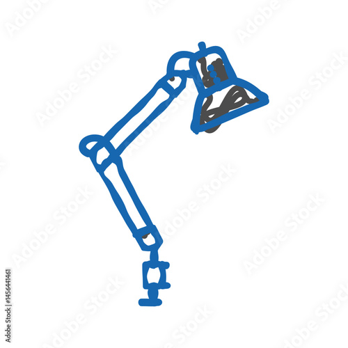 work table lamp icon doodle illustration