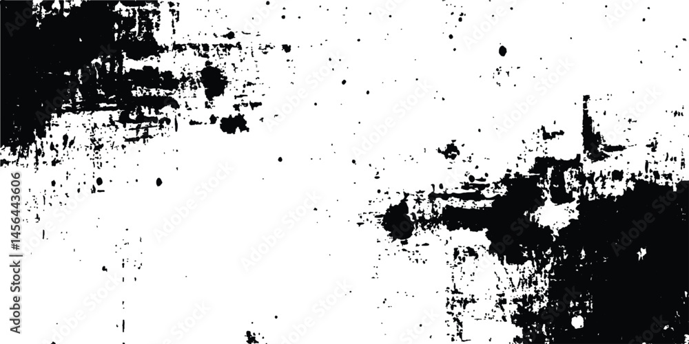 Fototapeta premium Abstract grunge texture background design. Vector grunge black and white distressed texture background. contrast with bold black brush strokes applied over a white surface, evoking a raw, textured. 