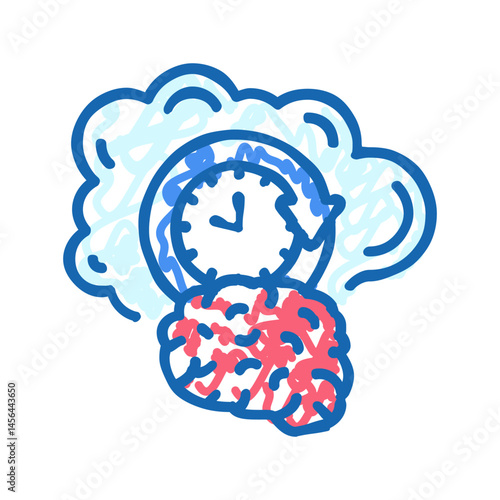 memory brain icon doodle illustration