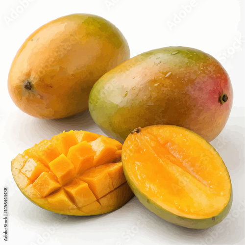 mango on white background