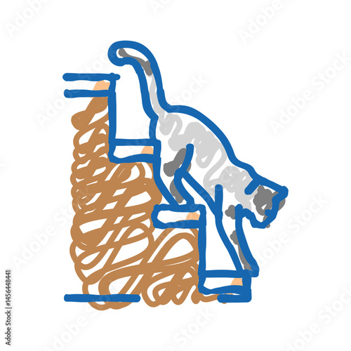 down preposition english icon doodle illustration