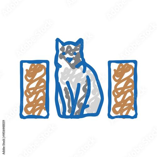 between preposition english icon doodle illustration