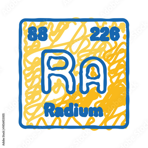 radium chemical element icon doodle illustration