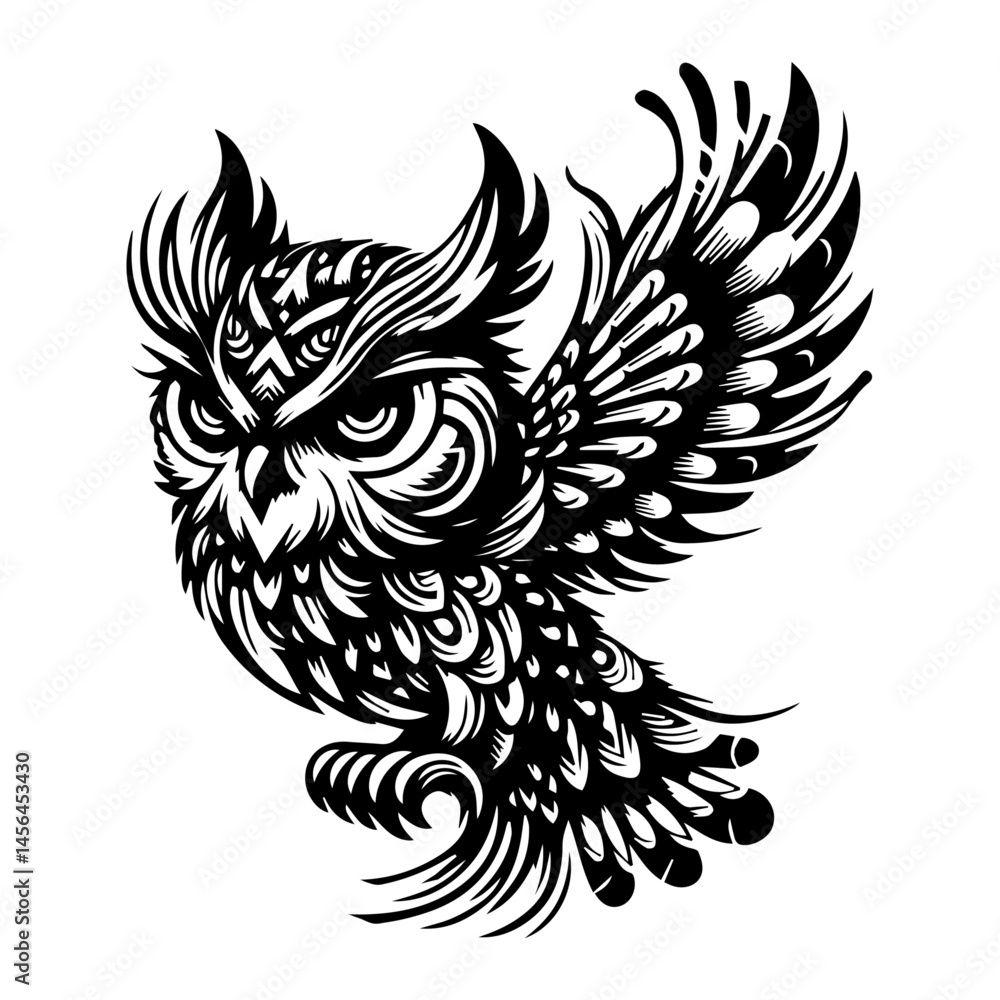 Naklejka premium Soaring Owl
