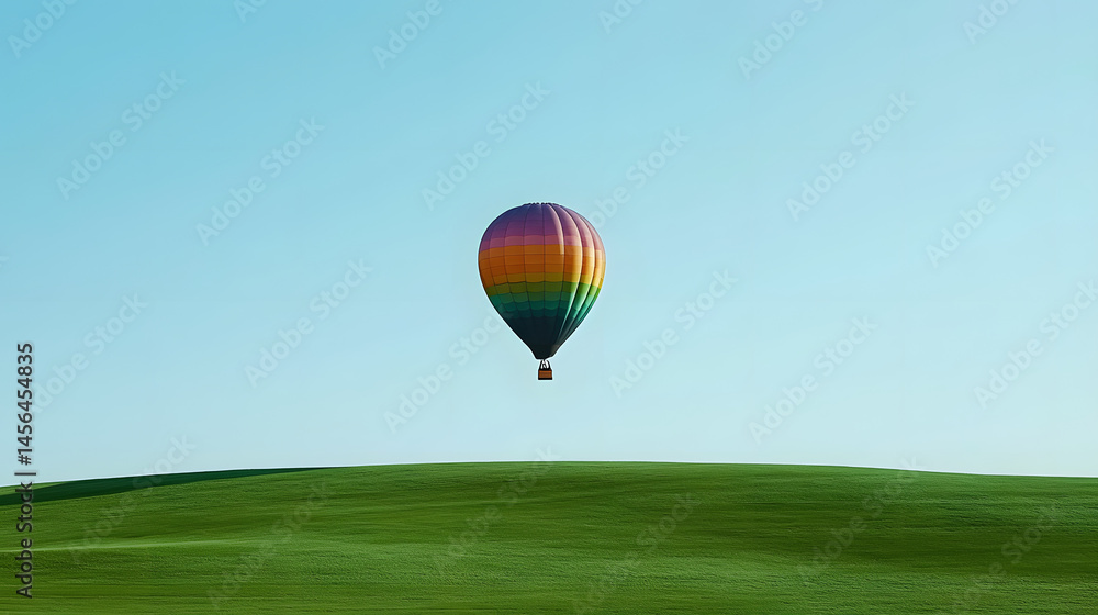 Obraz premium balloon, air, sky, hot, hot air balloon, flying, flight, colorful, fly, basket, ballooning, adventure, travel, float, balloons, sport, fun, transportation, red, color, blue, aircraft, transport, high,