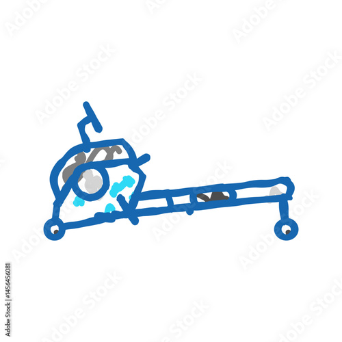 rowing machine fitness sport icon doodle illustration