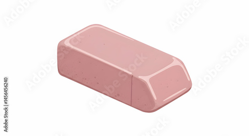 Isolated Pink Eraser for School or Office Supplies