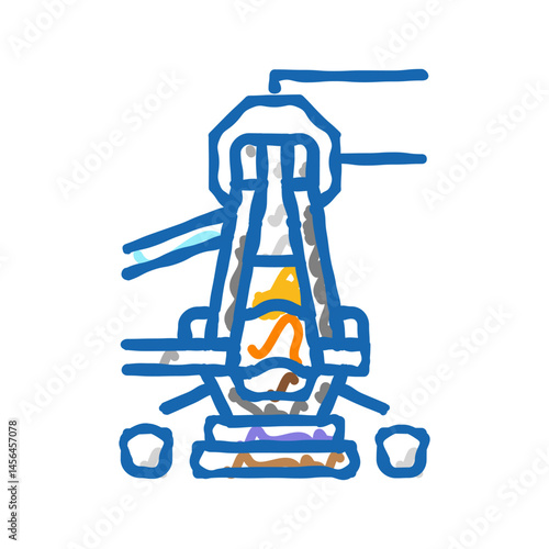 blast furnace steel production icon doodle illustration