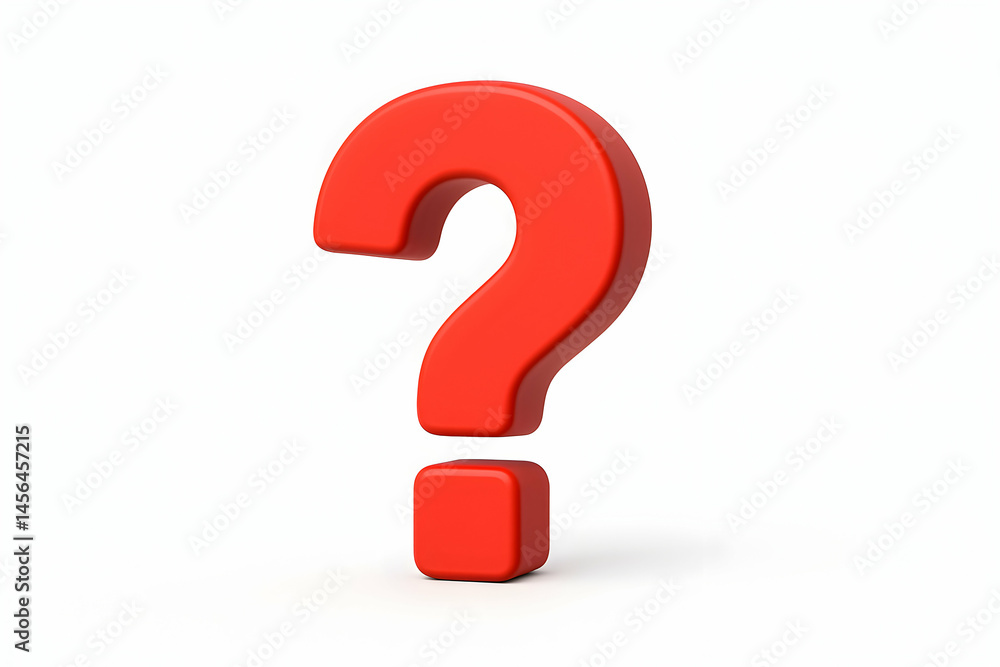 Red question mark symbol on white background. Red question mark symbol on white background.