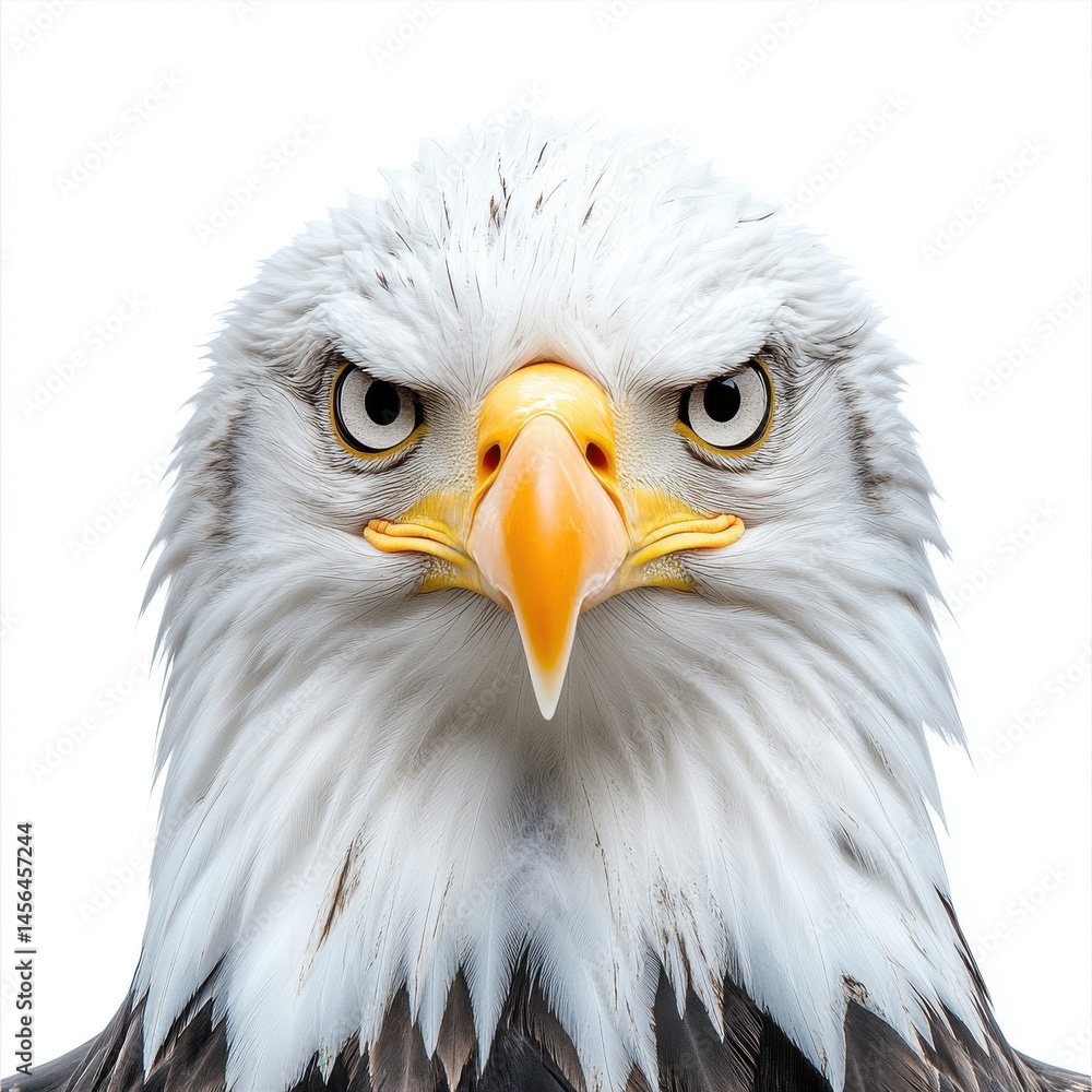 Obraz premium Intense Gaze of a Bald Eagle Close Up Portrait
