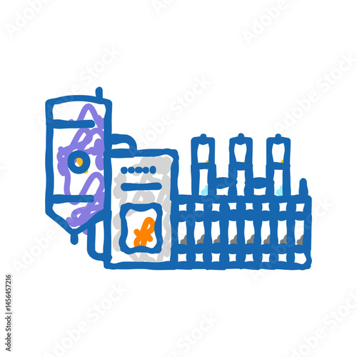 dri furnace steel production icon doodle illustration