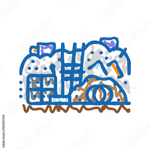 scrap steel steel production icon doodle illustration