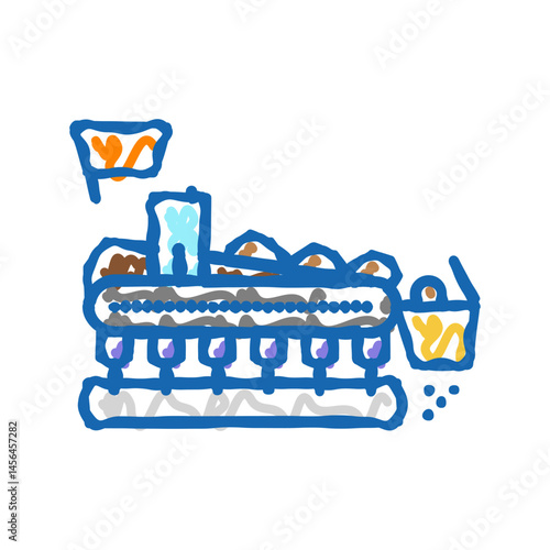 sinter plant steel production icon doodle illustration
