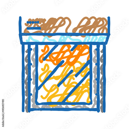 hot strip mill steel production icon doodle illustration