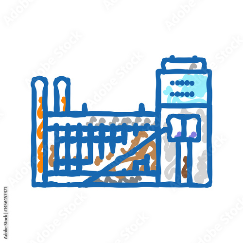 coking plant steel production icon doodle illustration