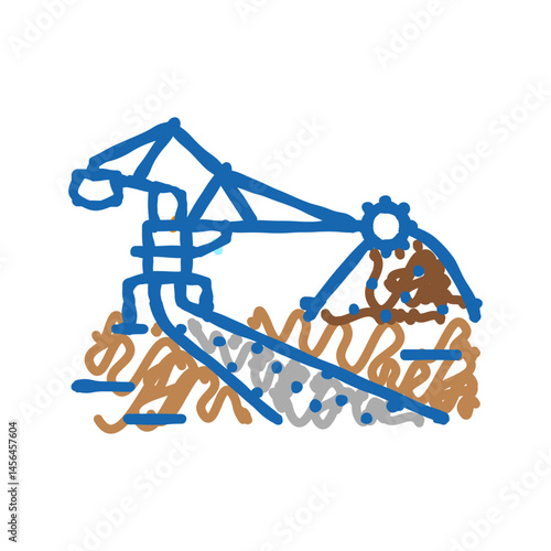 stacker reclaimer steel production icon doodle illustration