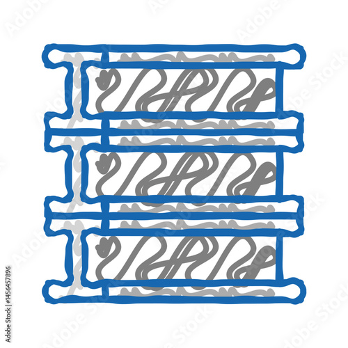 section steel production icon doodle illustration