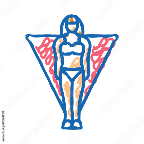 inverted triangle female body type icon doodle illustration
