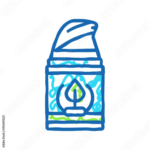 natural ingredient cream icon doodle illustration