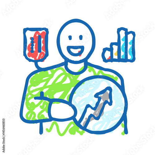 forward qualified lead icon doodle illustration