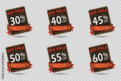 Sale banner discounts, promotion sticker. Vector illustration