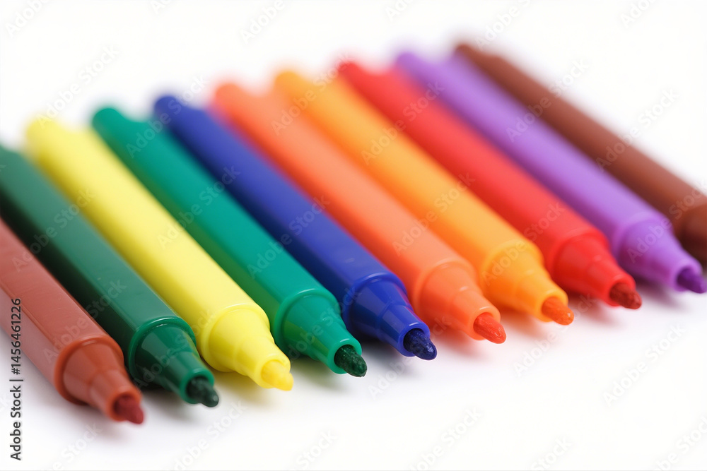 Fototapeta premium Markers for Drawing Neatly Arranged