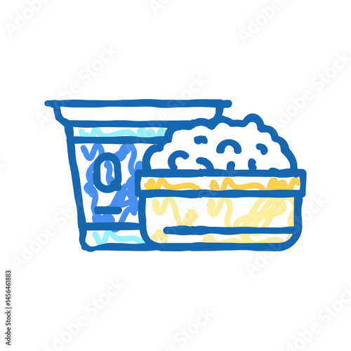 quark milk product dairy icon doodle illustration