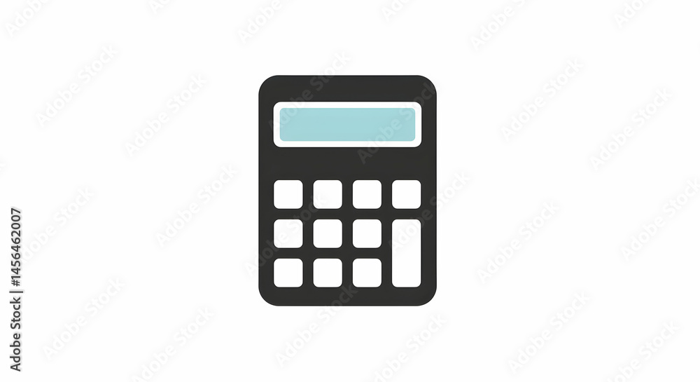 Calculator Icon for Finance or Math Concepts on White Calculator Icon for Finance or Math Concepts on White