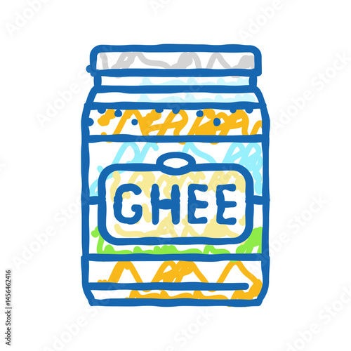 ghee milk product dairy icon doodle illustration