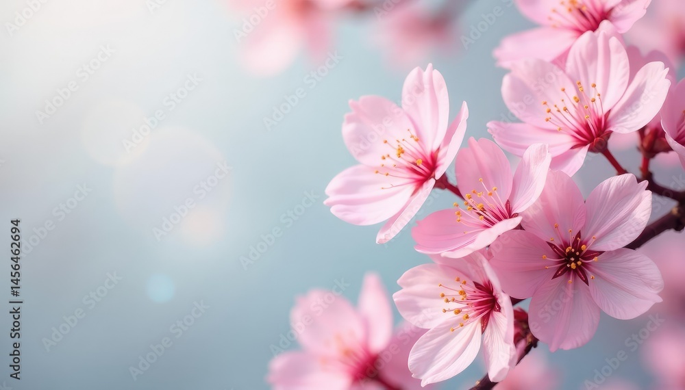 Delicate pink sakura blossoms, full bloom, soft pastel background, japanese cherry blossom, background Delicate pink sakura blossoms, full bloom, soft pastel background, japanese cherry blossom, background